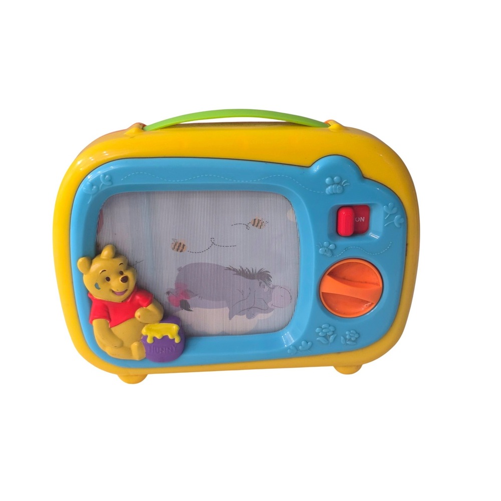 Disney Winnie the Pooh Wind Up Musical Toy TV Scrolling Eeyore Scene Retro Toy